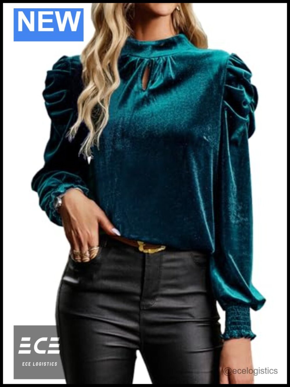 Womens Velvet Mock Neck Puff Long Sleeve Tunic Blouse Dressy Casual Fall Winter